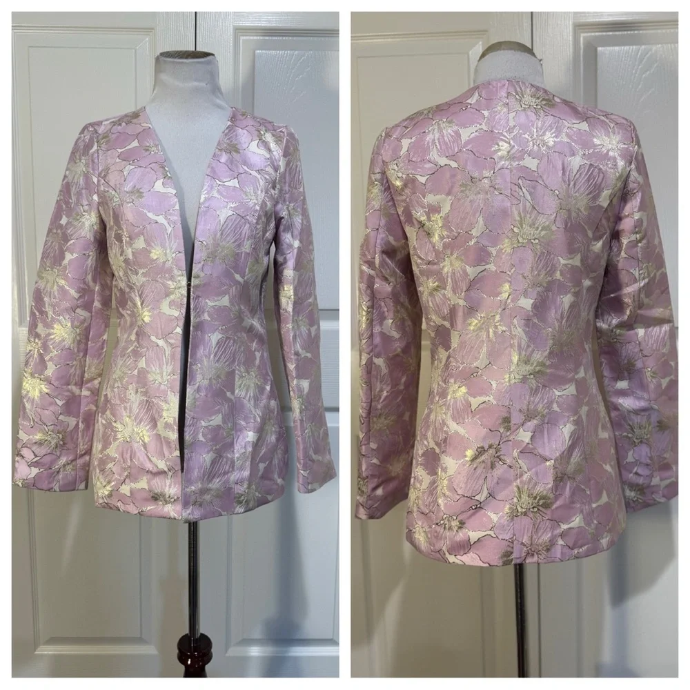 NWT! Fashion Nova Metallic Brocade Blazer/Shorts Suit